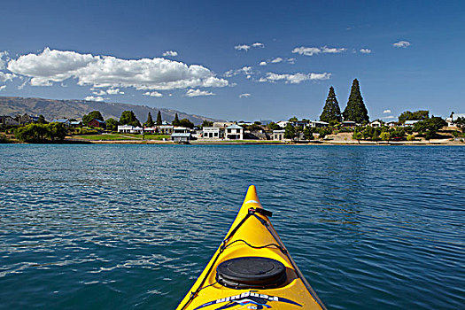 皮筏艇,湖,古建筑,老,城镇,中心,奥塔哥,南岛,新西兰