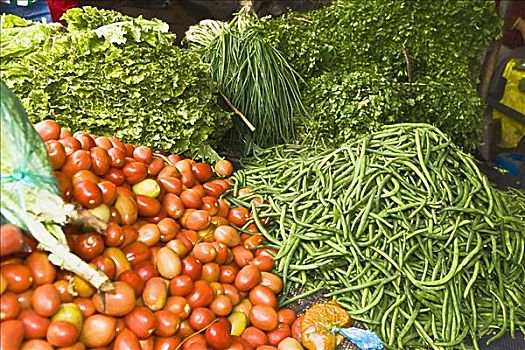 俯拍,蔬菜,市场货摊,伊卡地区,秘鲁