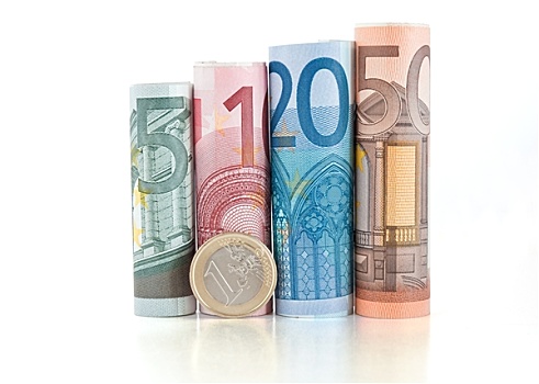欧元,卷,钞票,硬币