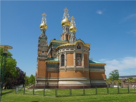 俄罗斯,小教堂,达姆施塔特