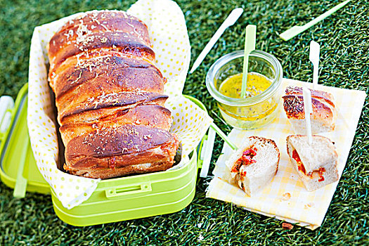三明治面包,野餐