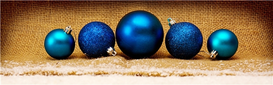 蓝色,圣诞节,彩球,隔绝,褐色,布,背景