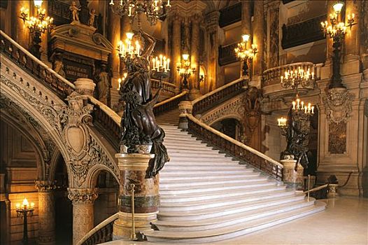 法国,巴黎,楼梯,加尼叶歌剧院