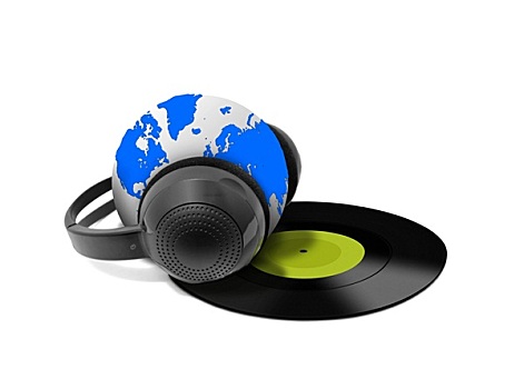 世界,音乐,耳机
