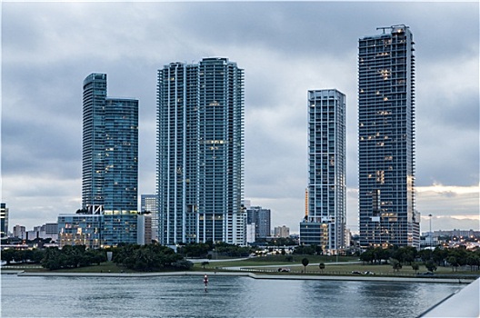 水岸,高层建筑,建筑,迈阿密,佛罗里达,美国