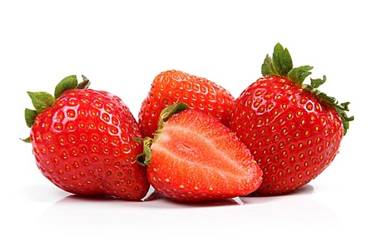 多,新鲜,草莓,隔绝,白色背景,背景