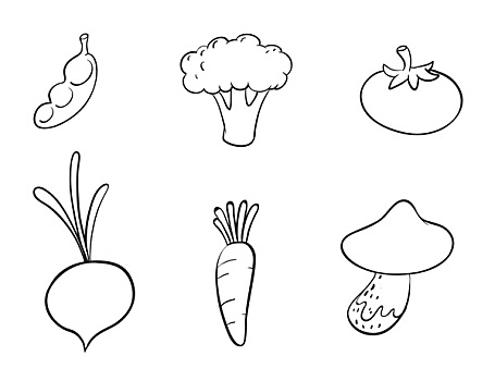素描,蔬菜