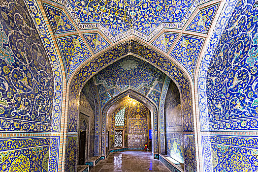 室内,清真寺,伊斯法罕,伊朗,亚洲