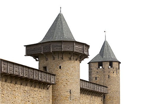 中世纪,城堡,塔,隔绝,白色背景