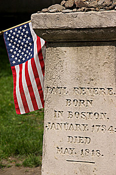 美国,新英格兰,马萨诸塞,波士顿,墓碑