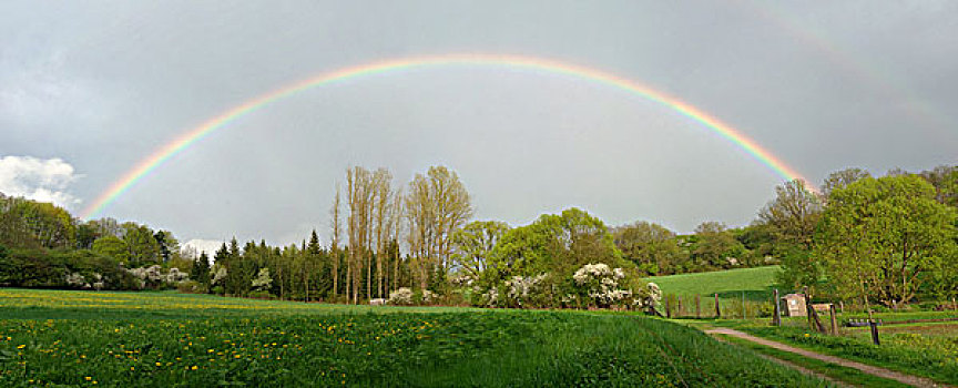 风景,彩虹,普拉蒂纳特,巴伐利亚,德国