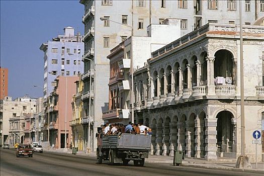 古巴,马雷贡,街道,建筑