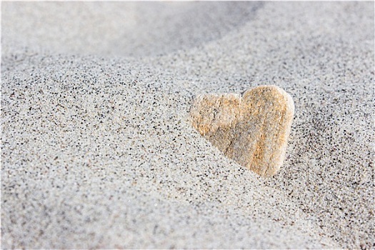 石头,心形,沙滩