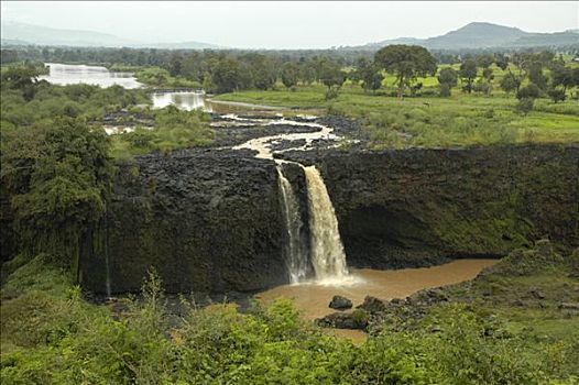 蓝色,尼罗河,瀑布,靠近,埃塞俄比亚
