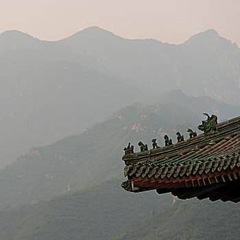 居庸关,局部,屋顶,地区,北京,中国