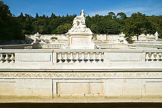 喷泉,花园,尼姆,普罗旺斯,法国