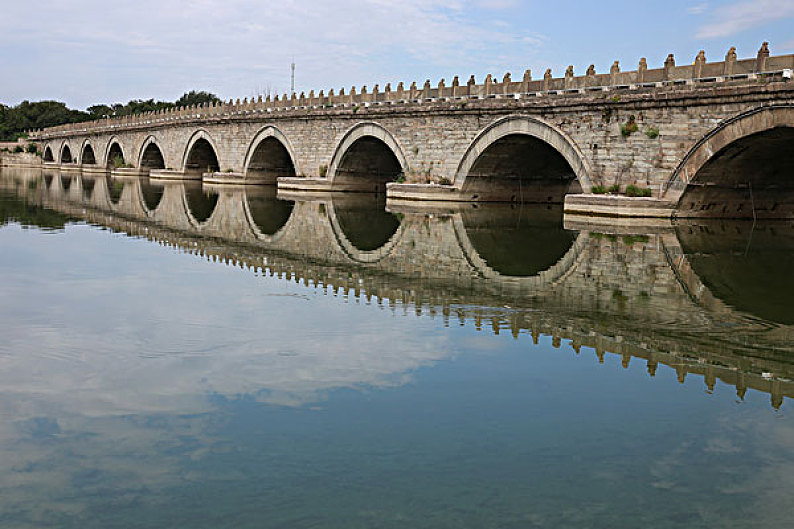 卢沟桥的照片全景图图片