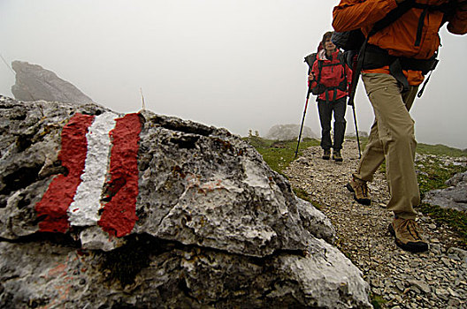 登山,漂石,道路,选择