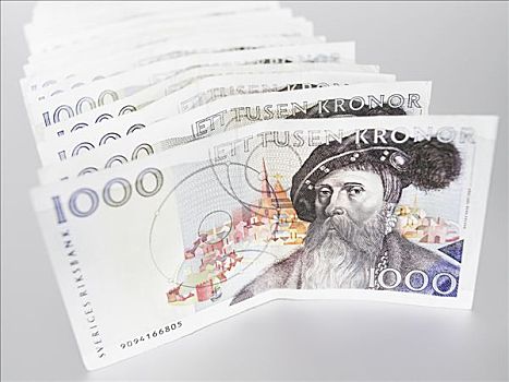 瑞典,钱,钞票,灰色背景