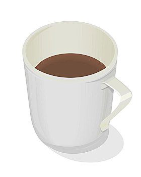 咖啡杯,隔绝,设计,热饮,大杯,茶杯,杯子,卡布奇诺,浓咖啡,热,咖啡,饮料,象征,活力,矢量,插画