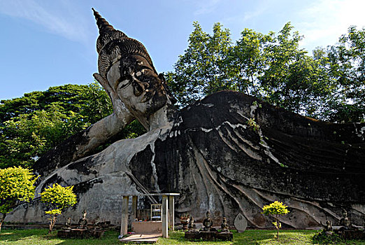 雕塑,佛,公园,艺术家,湄公河,万象,老挝,亚洲