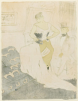 女人,调整,束身内衣,1896年,艺术家