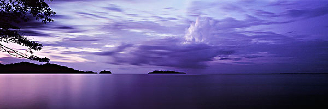 平和,风景,紫色,海洋,阴天,尼加拉瓜