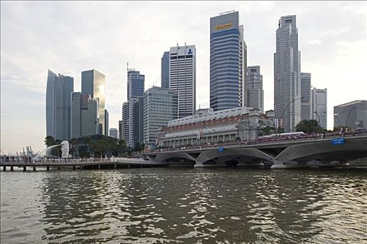 金融区,新加坡,后面,码头,湾,东南亚