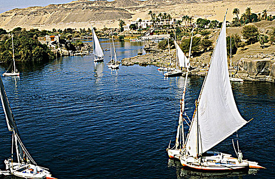 埃及,阿斯旺,象岛,三桅小帆船