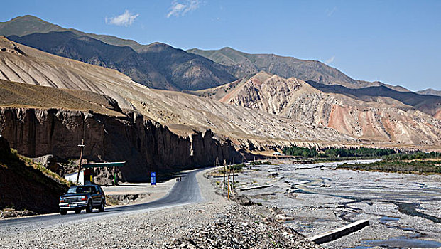 公路,吉尔吉斯斯坦,亚洲
