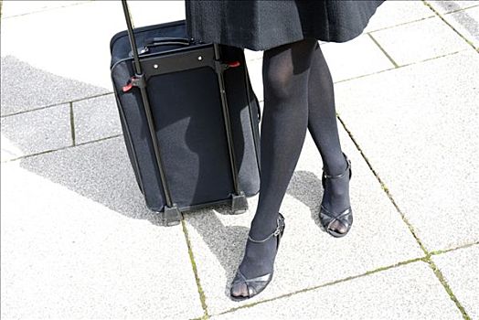 商务,女人,腿,短途旅行袋