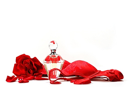 香水瓶,玫瑰,红色,纹胸