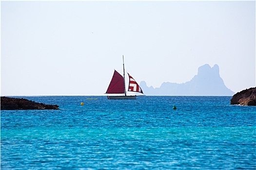 福门特拉岛,风景,伊比萨岛,帆船
