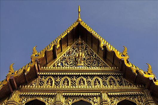 门楣,天空,流苏,玉佛寺,大皇宫,曼谷,泰国,东南亚,亚洲