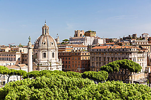 俯视图,穹顶,玛丽亚,柱子,世界遗产,罗马,意大利