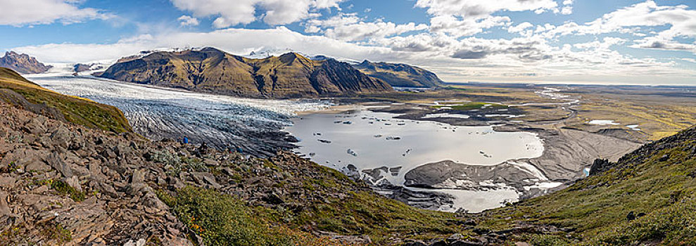 风景,泻湖,冰河,斯卡夫塔菲尔国家公园,冰岛,欧洲