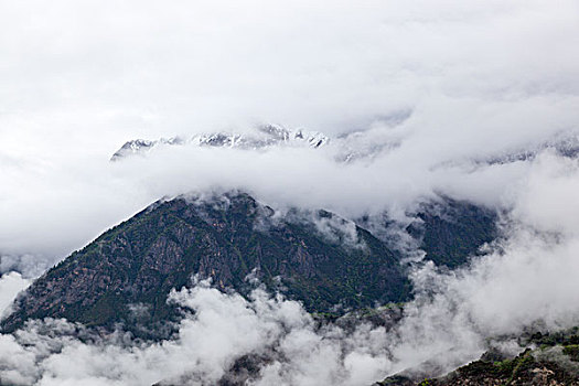 西藏,云海,雪山,玛尼堆