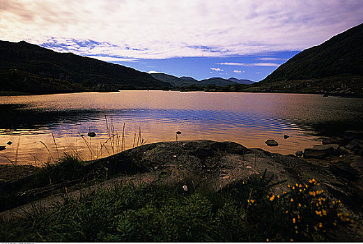 湖,风景,天空,基拉尼国家公园,爱尔兰