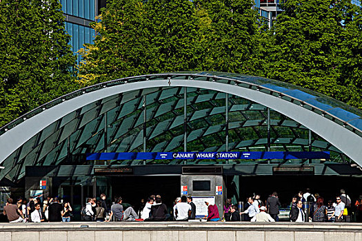 金丝雀码头,地铁站,伦敦,英格兰