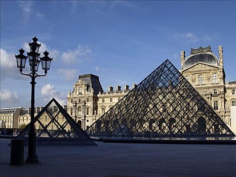 内院,卢浮宫,金字塔,巴黎,法国,欧洲
