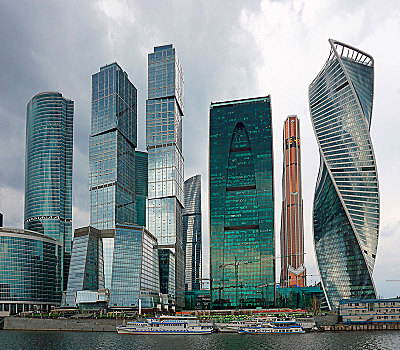天际线,莫斯科,城市,左边,塔楼,因佩里亚,水银,演化,莫斯科城,俄罗斯,欧洲