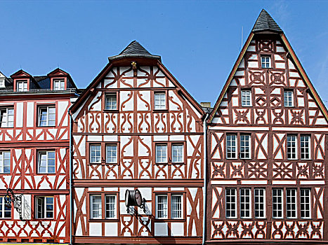 半木结构房屋,大市集,中心,莱茵兰普法尔茨州,德国,欧洲