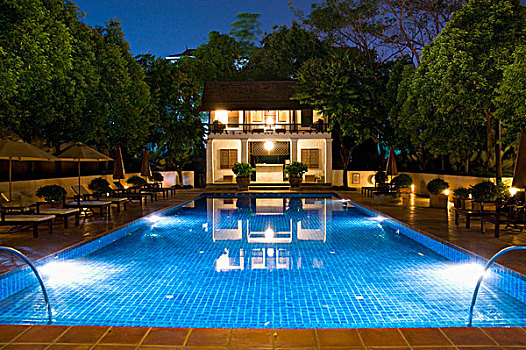 清迈,泰国,户外泳池,酒店
