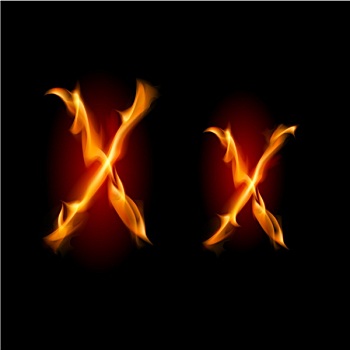 火,字体,字母x