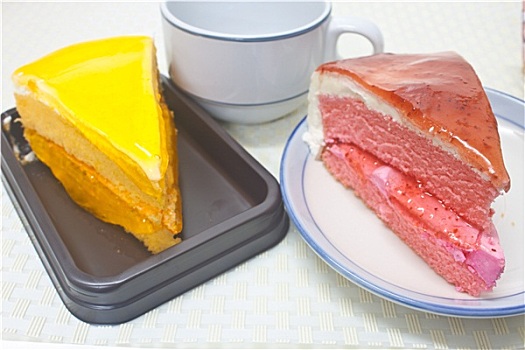 橙色,芝士蛋糕,草莓,盘子,背景
