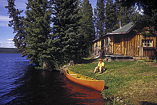 独木舟,夏天,屋舍,区域,不列颠哥伦比亚省,加拿大