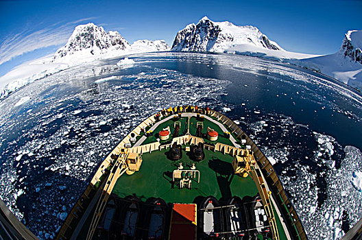 南极半岛,海峡,俄罗斯,破冰船,入口,景色,雷麦瑞海峡