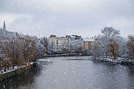房子,冬天,柏林