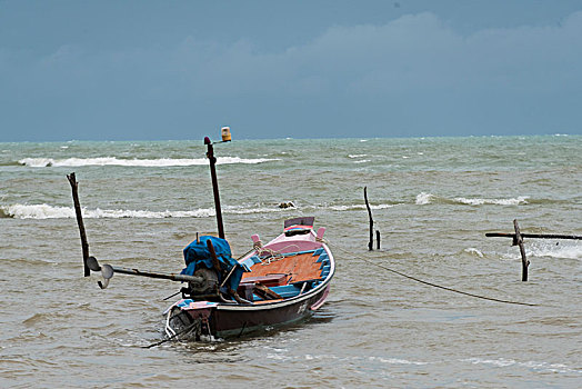 船,海洋,雷雨天气,苏梅岛,苏拉塔尼,省,泰国