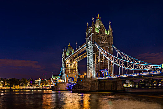 光亮,塔桥,上方,泰晤士河,夜景,伦敦,英格兰,英国,欧洲